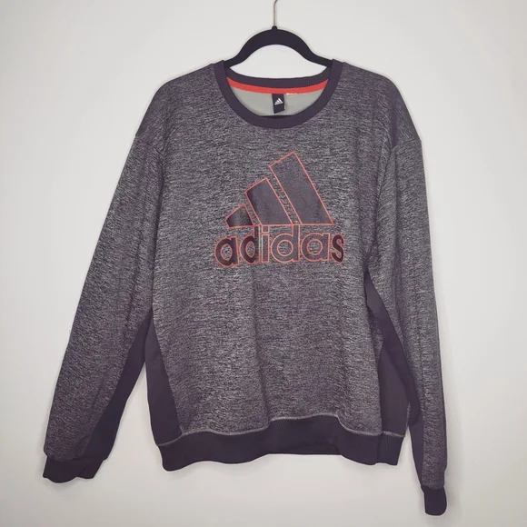 Men's Adidas Sweatshirt L Grey and orange accent - Picture 1 of 9